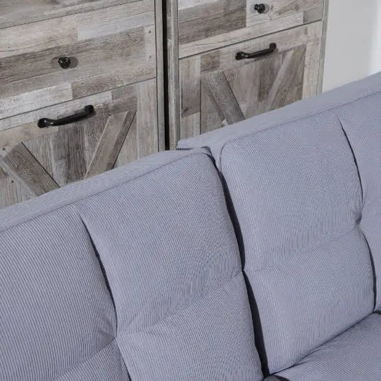 Smoke Gray Corduroy Sofa Bed