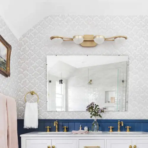 4 Bulb Modern Minimalist Gold Bathroom Vanity Light