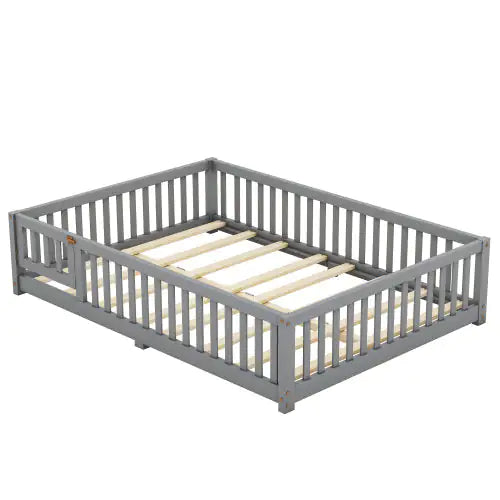 Gray Full Size Bed Floor Bed For Kids
