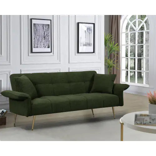 Convertible Futon Sofa Bed With Folding Armrests
