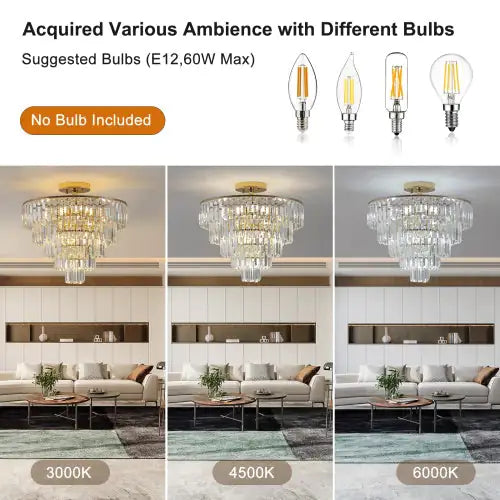 5-layer Golden Crystal Chandelier