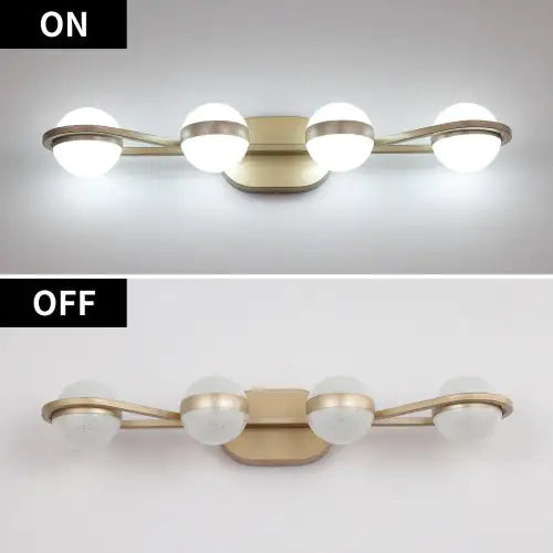 4 Bulb Modern Minimalist Gold Bathroom Vanity Light