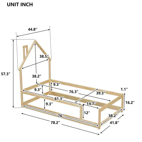 Twin Size Wood Floor Bed
