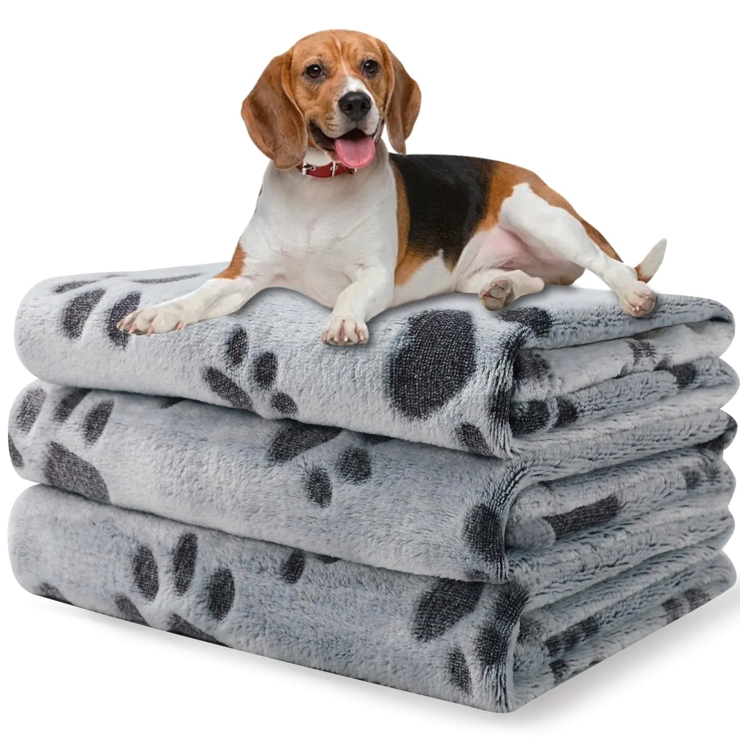 Small Fleece Dog Blankets Gift for Puppy Essential Calming Cat Bed Blanket Medium Dogs Soft Throw Grey Medium(30"x20"Pack of 3)
