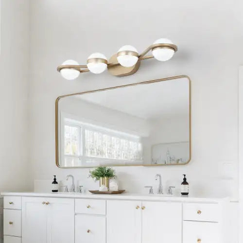 4 Bulb Modern Minimalist Gold Bathroom Vanity Light