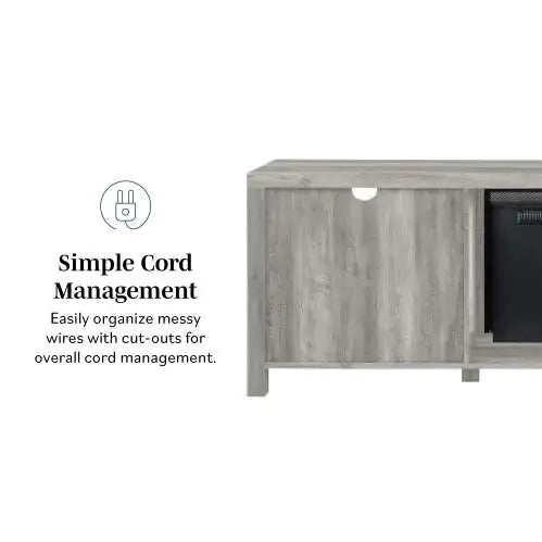 Stone Grey Fireplace TV