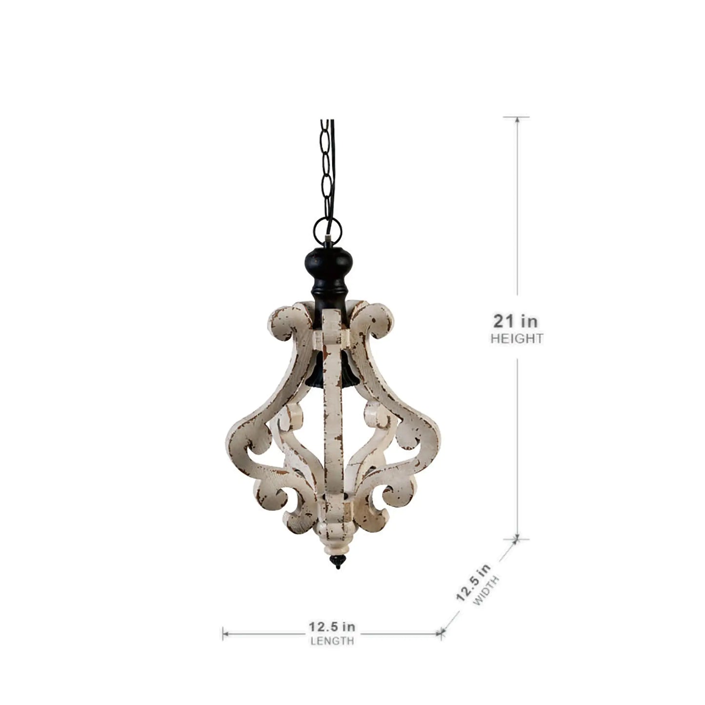 French Country Wood Chandelier