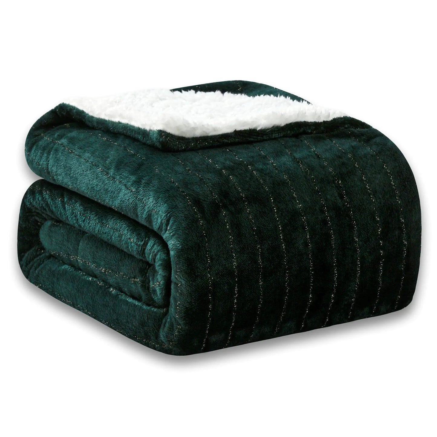 COOVA Ultra Soft Sherpa Fleece Throw Blanket - Cozy Thick and Warm Blankets Fuzzy Fluffy Plush Throw Blanket for CouchSofa and Bed(Forest Green 50"x60")