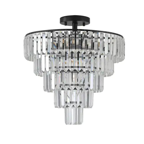 Large Contemporary Style Black Crystal Chandelier
