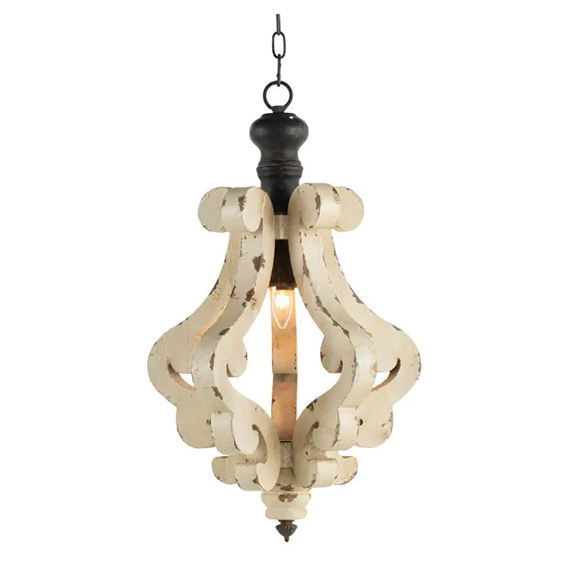 French Country Wood Chandelier