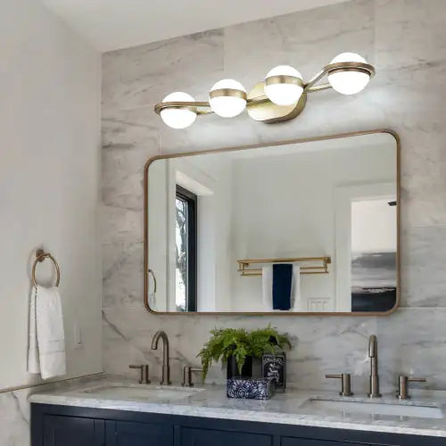 4 Bulb Modern Minimalist Gold Bathroom Vanity Light