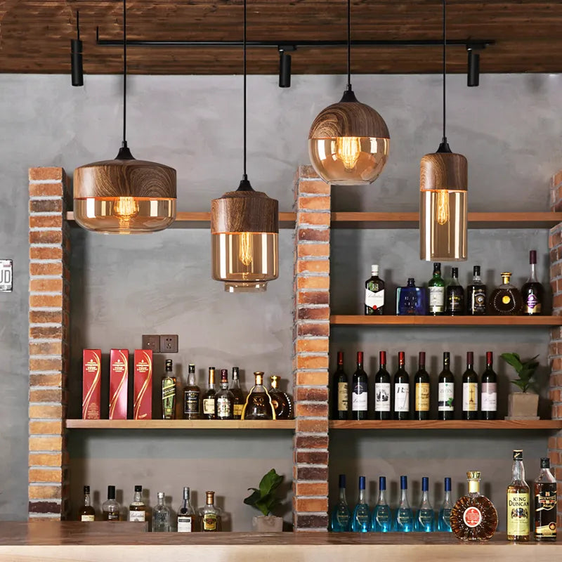 Three-Headed Glass Chandelier