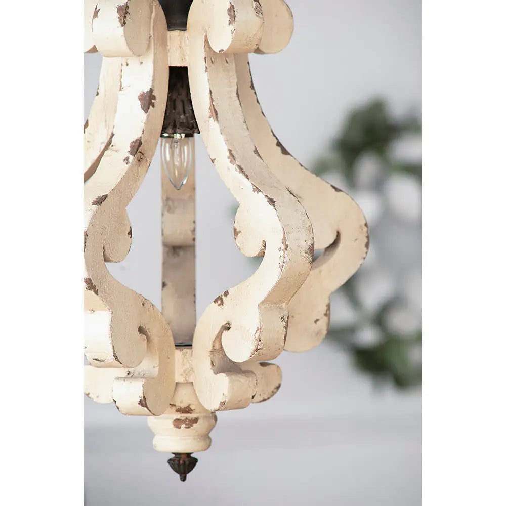 French Country Wood Chandelier
