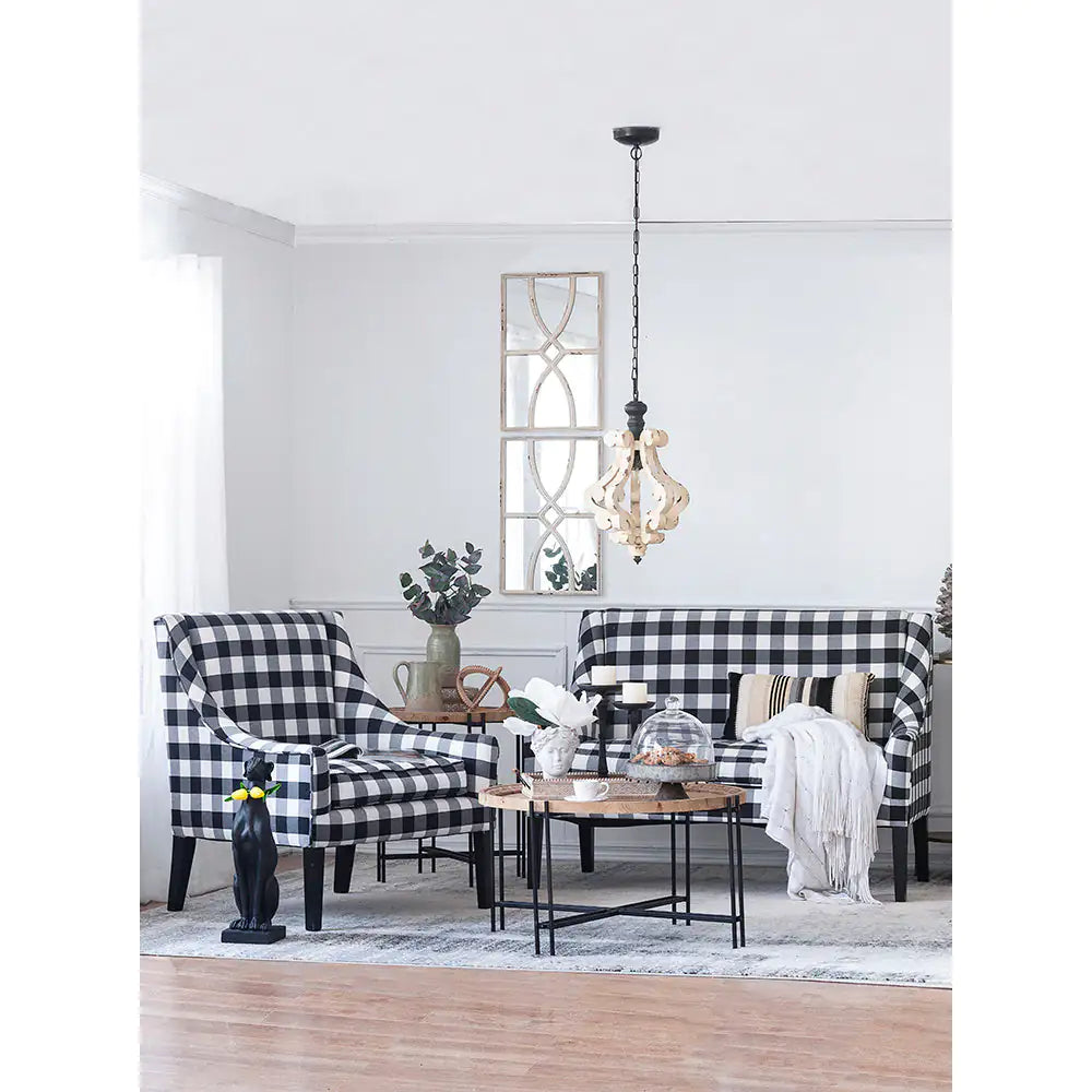 French Country Wood Chandelier