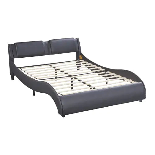 Black Full Size LED Light Bed Frame
