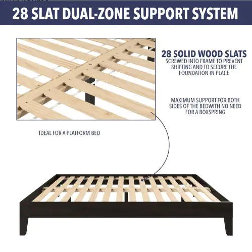 Black Queen Platform Bed