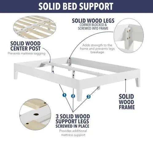 Queen Platform Bed - White