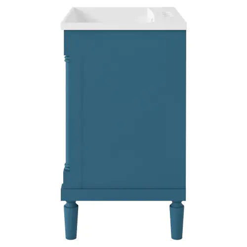 2-Tier Bathroom Vanity With Top Sink and Storage Cabinet