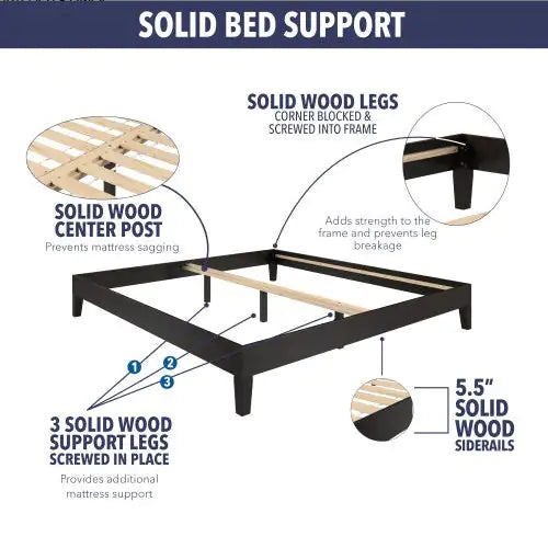 Black Queen Platform Bed