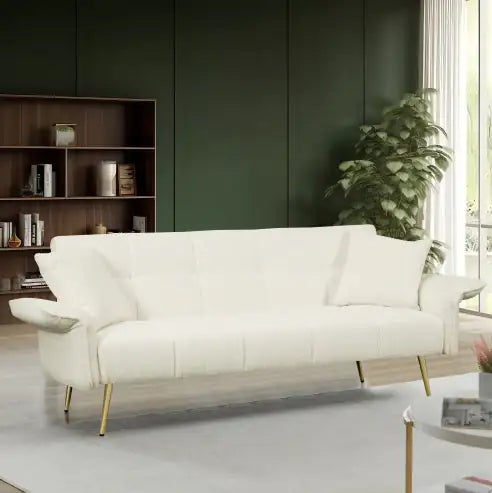 Futon Convertible Double Sofa Bed With Folding Armrests