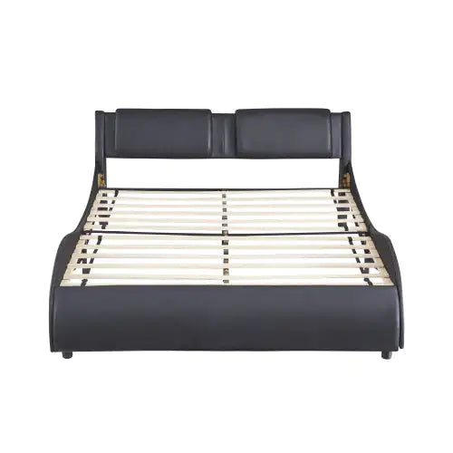 Black Full Size LED Light Bed Frame