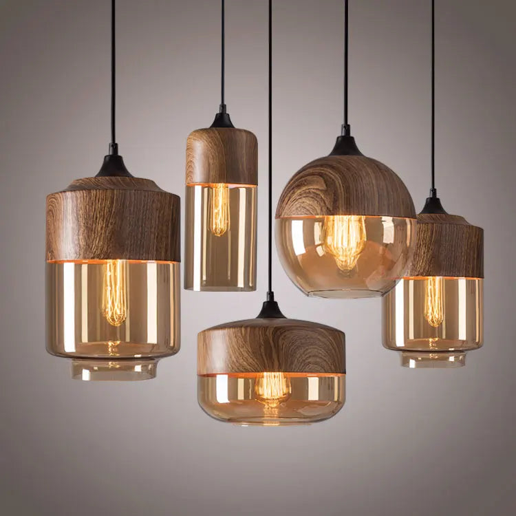 Three-Headed Glass Chandelier