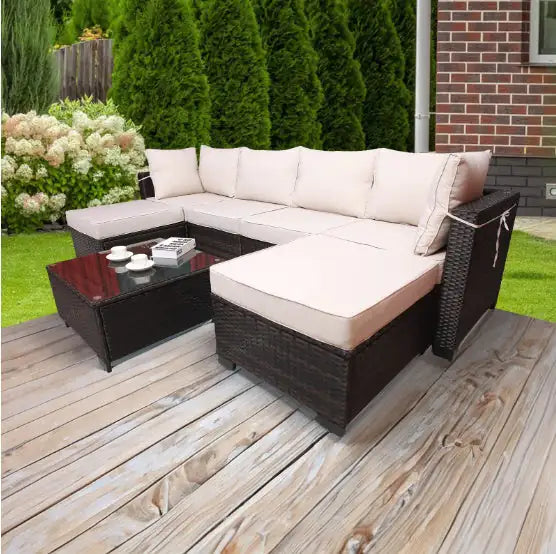 7 Piece Outdoor Garden Patio Furniture Set