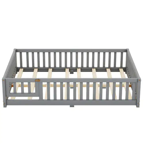 Gray Full Size Bed Floor Bed For Kids