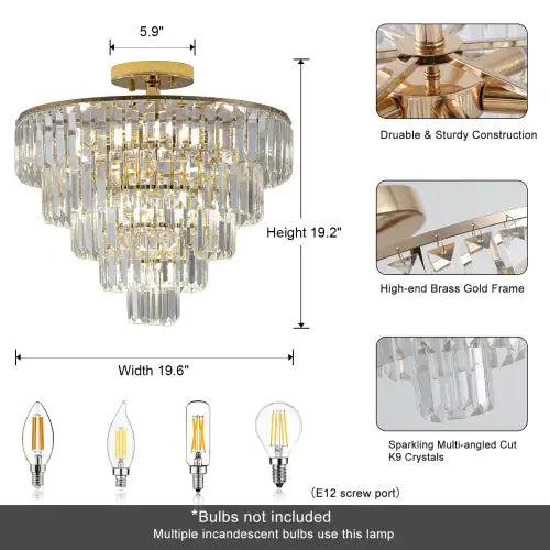 5-layer Golden Crystal Chandelier