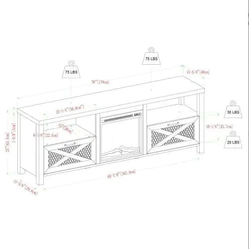 Stone Grey Fireplace TV