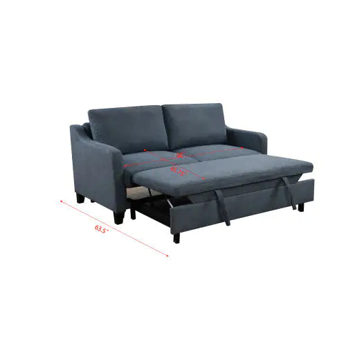 Dark Blue 3in-1 Convertible Queen Sofa Bed