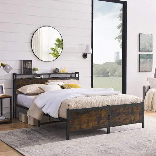 Iron Bed Frame, Metal Bed Frame, Wrought Iron Bed Frame, Iron Platform Bed Frame