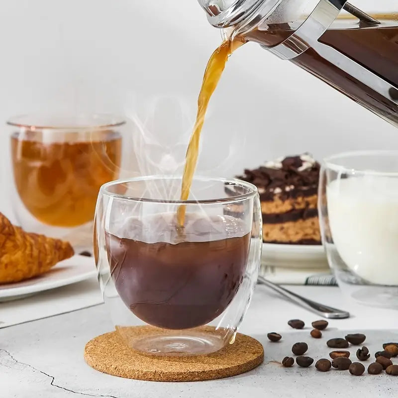 Double-Walled Glass Coffee Mugs
