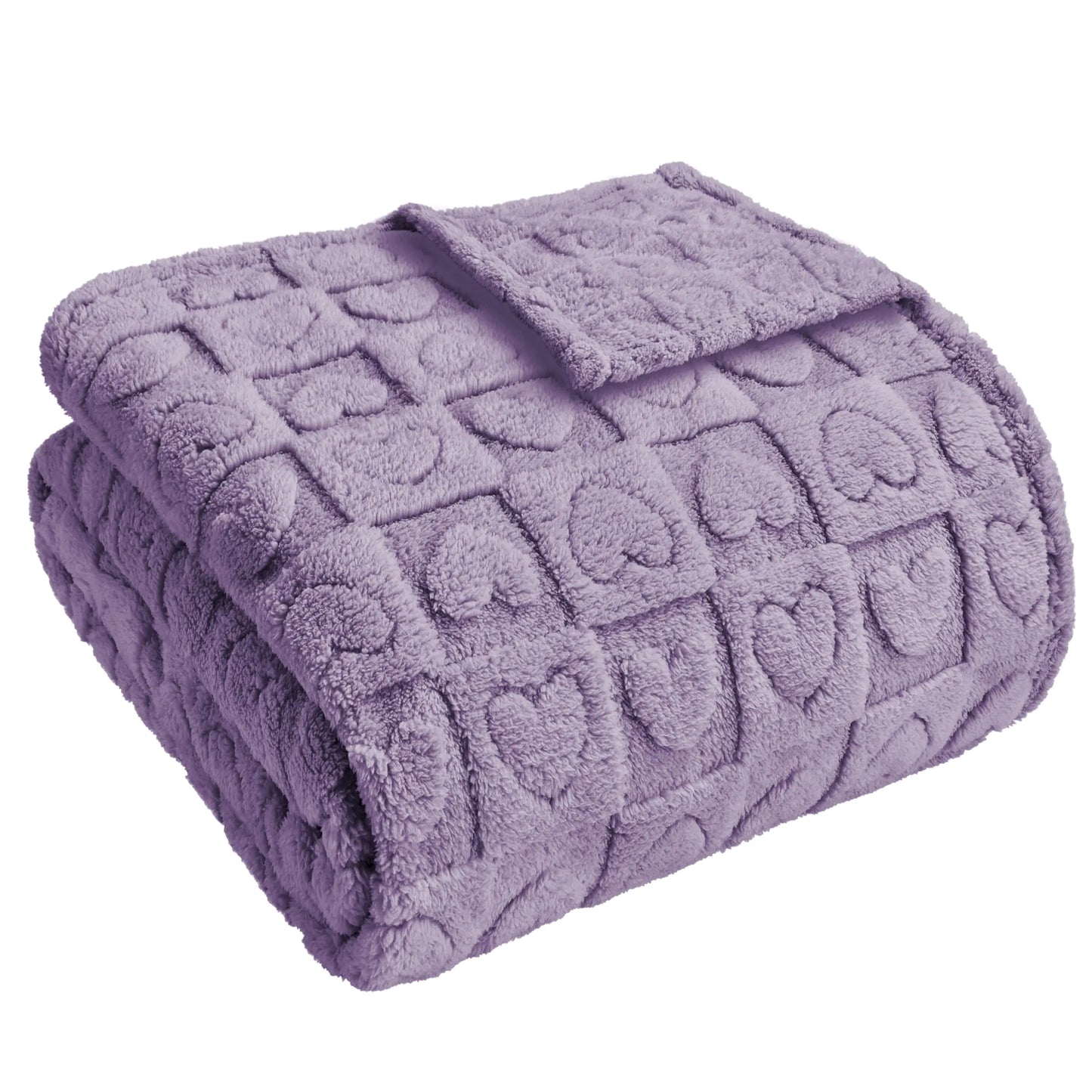 Sherpa Fleece Purple Heart Checkered Blanket