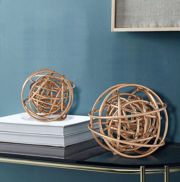 Modern Minimalist Iron Wire Ball Decor for Home