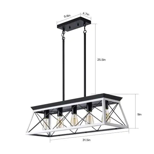 5 Lamps Farmhouse Chandelier