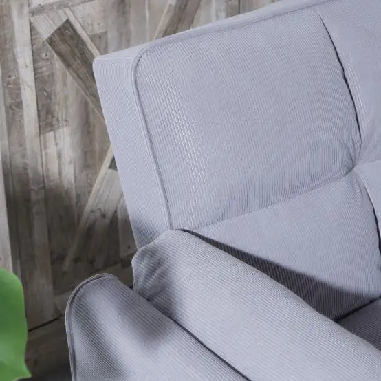 Smoke Gray Corduroy Sofa Bed