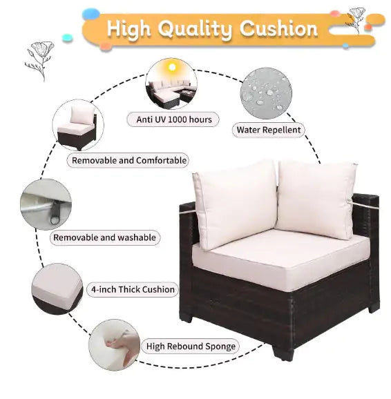7 Piece Outdoor Garden Patio Furniture Set