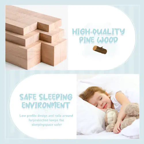 Gray Full Size Bed Floor Bed For Kids