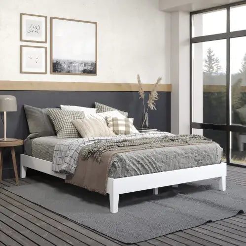 Queen Platform Bed - White