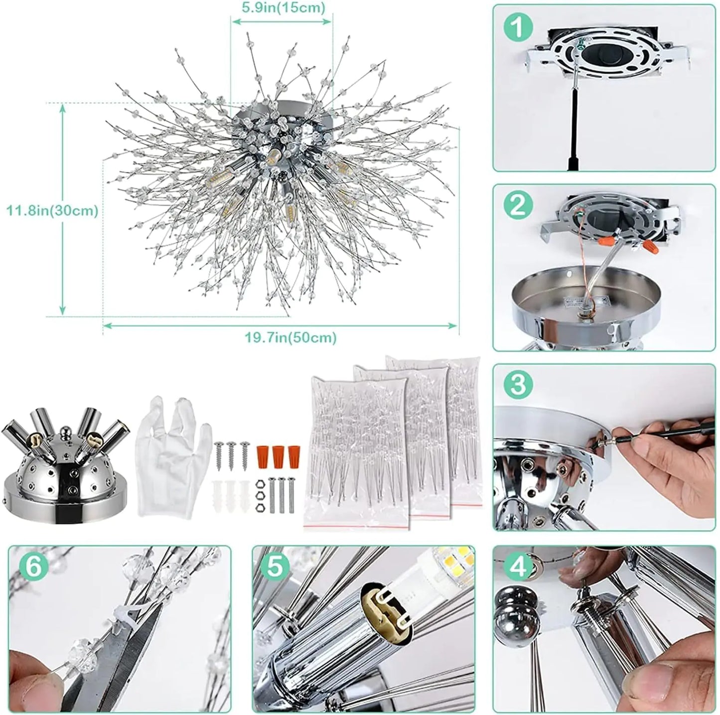 Crystal Recessed Chandelier