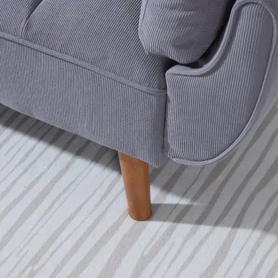 Smoke Gray Corduroy Sofa Bed