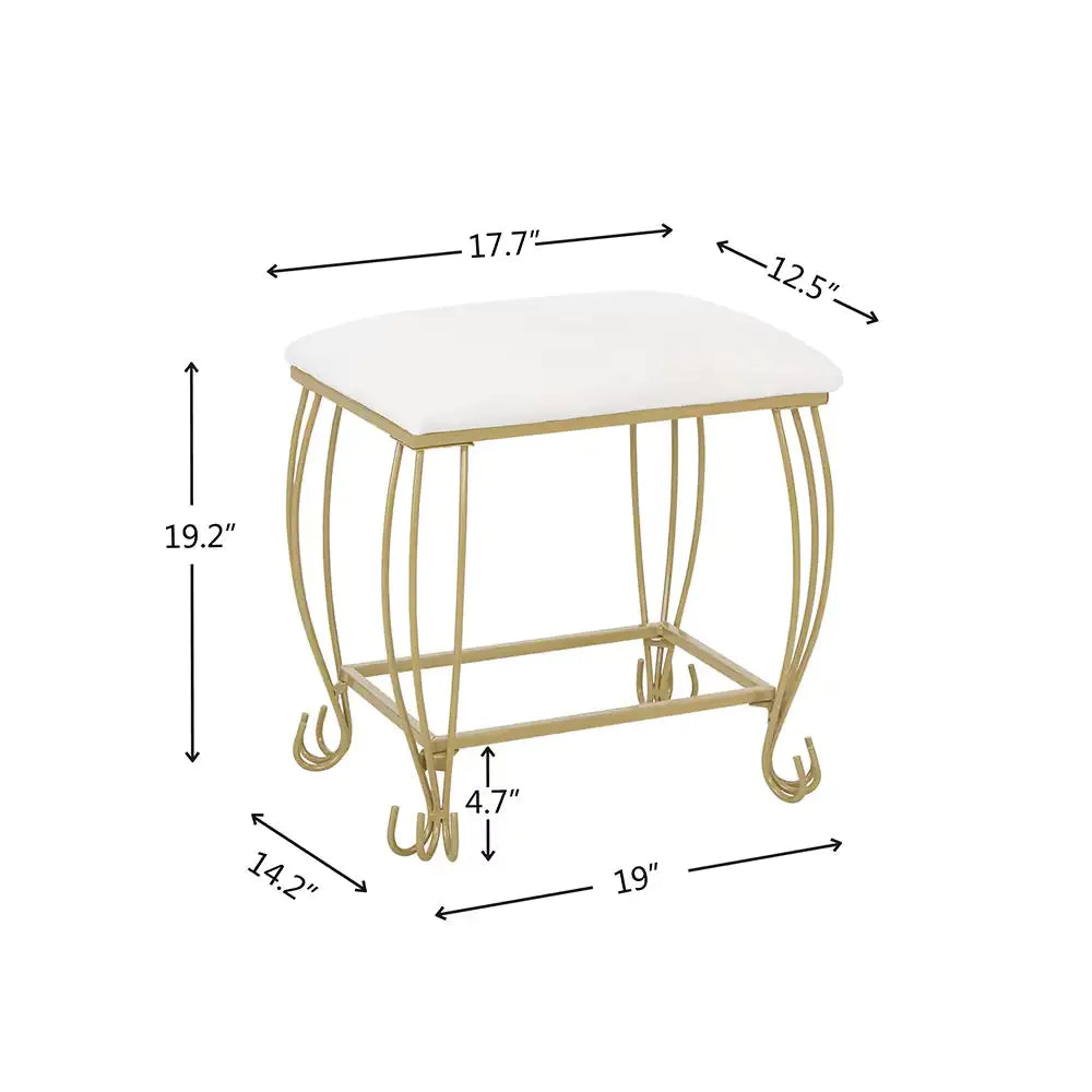 Vanity Table Set With Mirror Stool and Drawers