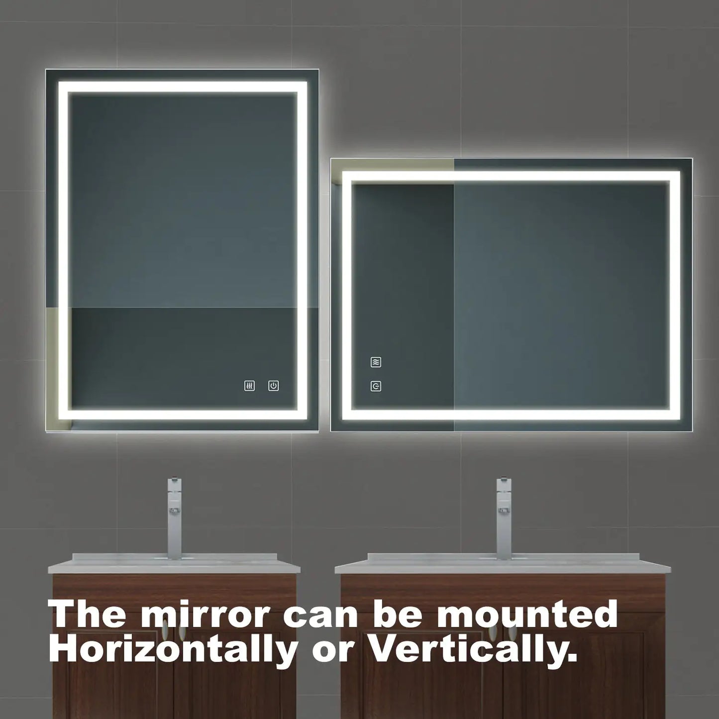 32x24 Inch Bathroom LED Premium Vanity Mirror With Focusing Back Panel