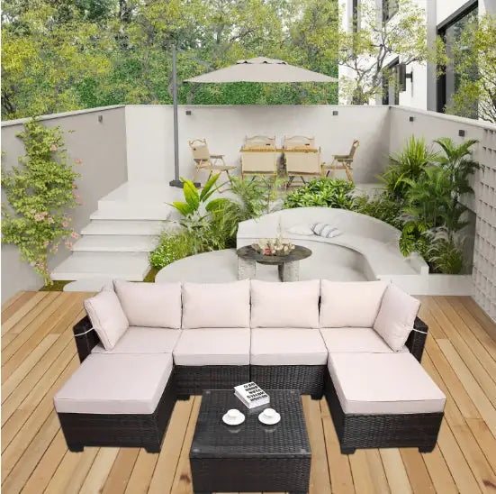 7 Piece Outdoor Garden Patio Furniture Set