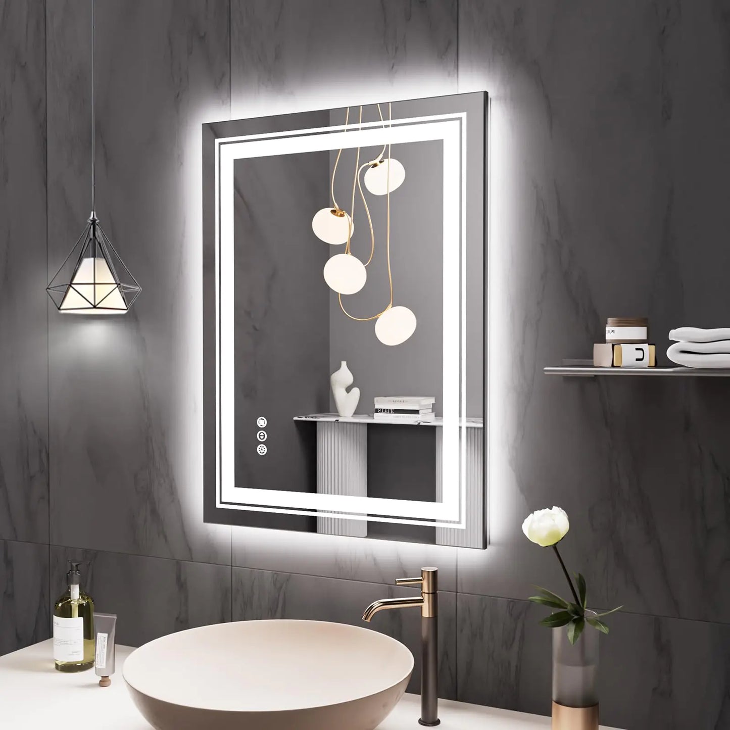 28" x 20" LED Bathroom Mirror with Lights