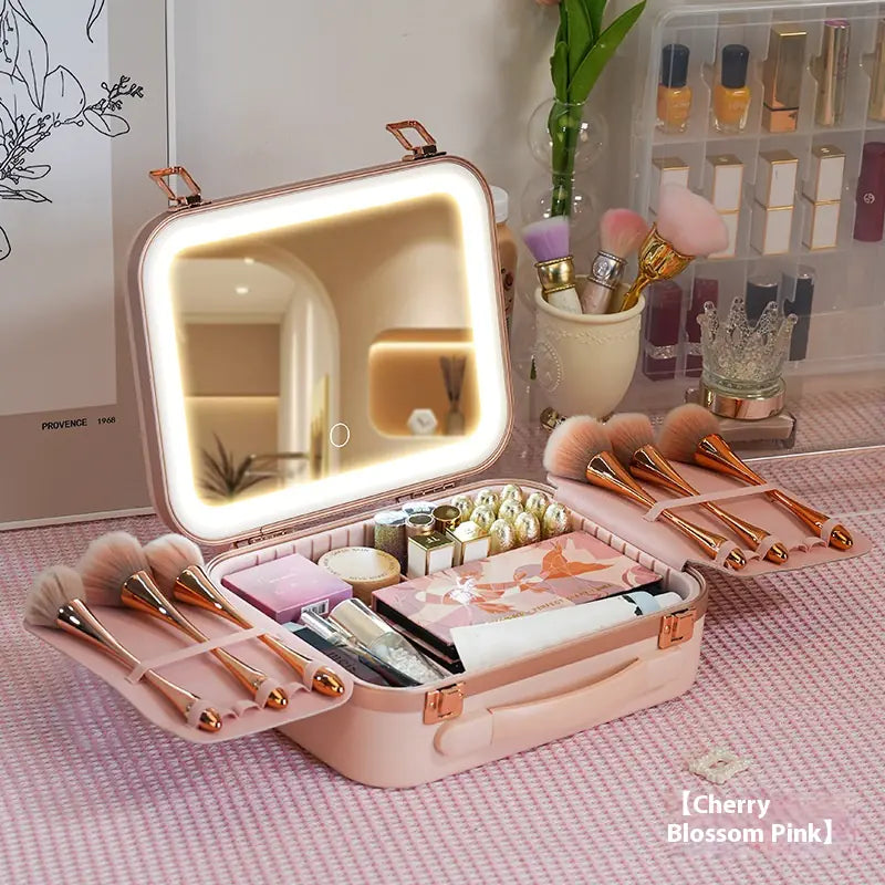 Lighted Mirror Large Cosmetics Storage Box