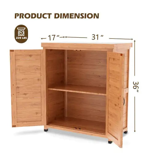 Potted Stool With Locker And Metal Tabletop For Outdoor Patio, Outdoor Workstation Table