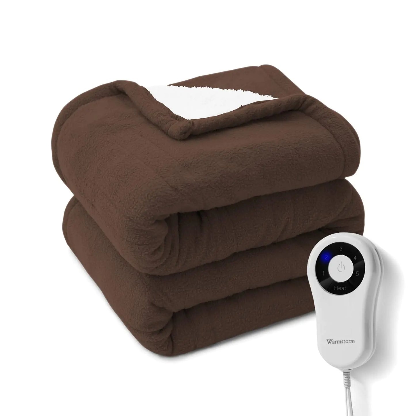 Electric Throw Blanket with 5 Heating Levels & 4 Hours Auto Off Sherpa & Polar Fleece Heated Throw Blankets 50"×60" ETL Certified and Machine Washable for Home&Office Use (Chocolate)