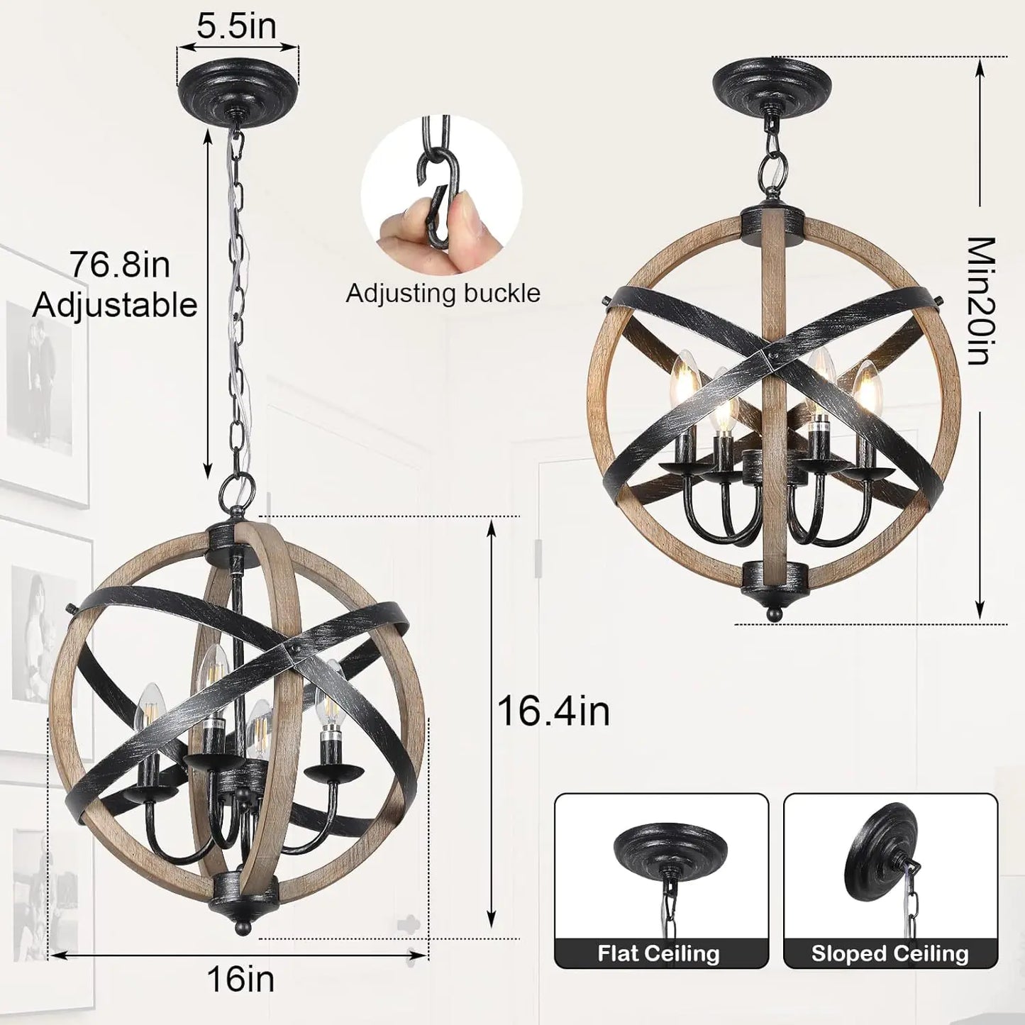 4 Height Adjustable Lamps